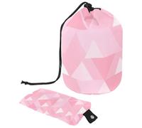 Fashion-Forward - Trousse per trucchi da donna, impermeabile, spaziosa ed elegante, con motivo geometrico a triangolo rosa, Multicolore, 9.9x6.9in/25.2x17.6cm;6x3.5in/15.2x8.8cm