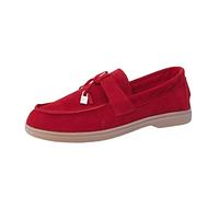 Fashion Four Seasons - Scarpe da donna per il tempo libero, fondo piatto, antiscivolo, punta rotonda, slip, stile semplice, scarpe da ginnastica da donna, scarpe da ginnastica blu con tacco alto