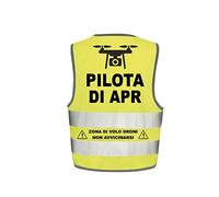 Fashion Graphic Gilet Pilota di Apr Drone Mod2 Alta Visibilità Giallo Giubbotto Tre Taglie Catarifrangente Sicurezza Iso EN20471 (XXL/XXXL)