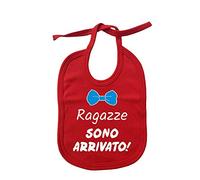 Fashion Graphic Ragazze sono arrivato bavetta Cotone Made In Italy (Rosso, taglia unica)