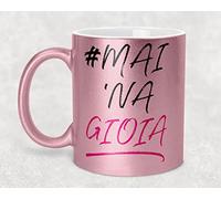 Fashion Graphic Tazza Mug glitter glitterata # Mai na una Gioia Alimentare con Scatola lavabile a mano (Rosa)