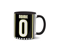 Fashion Graphic Tazza personalizzata in ceramica tifosi ultras squadra personalizza la tazza mug con nome e numero tifosi ultras squadra del cuore tifoso (Bianconero/nera)