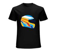 Fashion Graphic Tees Fernando Alonso Helmet Illustration Car Racinger T Shirt New Men T-Shirt(1) Black L