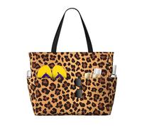 Fashion Hacker Era Print Beach Bag Impermeabile Beach Totes Borse Per Le Donne, Leggero Pieghevole Borsa Da Piscina Con Cerniera Scomparto Bagnato, Motivo leopardato., Taglia unica
