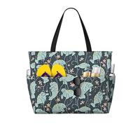 Fashion Hacker Era Print Beach Bag Impermeabile Beach Totes Borse Per Le Donne, Leggero Pieghevole Borsa Da Piscina Con Cerniera Scomparto Bagnato, Animali del manatee, Taglia unica
