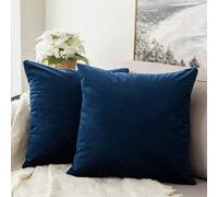 fashion home Pagano Federe Cuscini Decorative in Tessuto velluto Morbido, Set Copricuscini per Divano e Letto, misure 50x50, colore blu navy, 2 pezzi