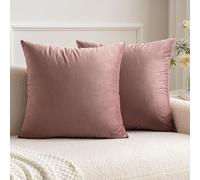 fashion home Pagano Federe Cuscini Decorative in Tessuto velluto Morbido, Set Copricuscini per Divano e Letto, misure 50x50, colore rosa, 2 pezzi