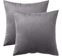 fashion home Pagano Federe Cuscini Decorative in Tessuto velluto Morbido, Set Copricuscini per Divano e Letto, misure 50x50, colore grigio, 2 pezzi