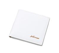 Fashion ID Short Wallet Solid Color Men Open Purse Multiple Card Slots Clutch Bag Custodia per carte di credito, nero (bianco, taglia unica)