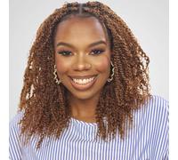 FASHION IDOL Afro Kinkys Bulk - Capelli umani per extension di dreadlock, 25,4 cm, 3 confezioni da 150 g, ramati chiari, riparazione di capelli umani afro crespi per Locs 150,3 g