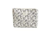 Fashion Ins - Borsa da donna con fiori neri, borsa da viaggio, organizer per cosmetici, borsa portatile con cerniera, Borsetta, Taglia unica