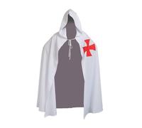 FASHION ITEM Vestaglia costume di Halloween Cavalieri Templari Medievale Cavaliere Mantello (Bianco, Taglia Libera)