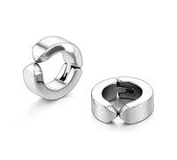 Fashion Jewelry Non-Piercing Earring Clip On Ear Stud Cuff Earrings Men Black High-end Earrings(Silver)