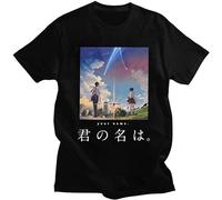Fashion Kimi No Na WA Men Anime Manga Your Name T-Shirt Black S