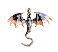 Fashion Lappel Spilla in metallo con drago, elegante spilla decorativa con drago, spilla unica con drago, spilla dorata, drago, spilla nera Dragon Pins Punk Dragon Badge, Siehe Beschreibung, Vedi