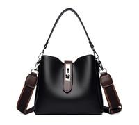 Fashion Leather Tote Wallets With Adjustable Straps Shoulder Handbags | Bucket Bag - Hobo Leather Bucket Bags | Leather Large Capacity Vintage Fashion For Women For Wife Shopping Ladies, Nero , Se