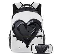 Fashion Meets Function, set di 2 zaini per bambini con zaino e astuccio, borsa da viaggio di grande capacità per ragazzi, ragazze e adolescenti, arancione tie dye, Multicolore#05, B：29.4x20x40cm\