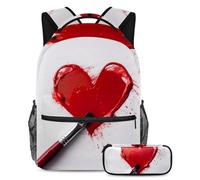 Fashion Meets Function, set di 2 zaini per bambini con zaino e astuccio, borsa da viaggio di grande capacità per ragazzi, ragazze e adolescenti, arancione tie dye, Multicolore#02, B：29.4x20x40cm\