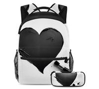 Fashion Meets Function, set di 2 zaini per bambini con zaino e astuccio, borsa da viaggio di grande capacità per ragazzi, ragazze e adolescenti, arancione tie dye, Multicolore#03, B：29.4x20x40cm\