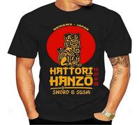 Fashion Men Tshirt Hatori Hanzo Japanese Samurai Sword Graphic Tshirts Men Clothing T-Shirt Roupas Masculinas Black L