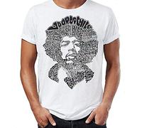 Fashion Men's T-Shirt Jimmy Hendrix Lyrics Silhouette Funny T-Shirt Men's Short Sleeve Shirt