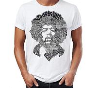 Fashion Men's T Shirt Jimmy Hendrix Lyrics Silhouette Funny T Shirt Men's Short Sleeve Shirt White L