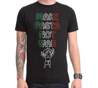 Fashion Mens T Shirt Men Printed T-Shirt Hetalia Axis Powers Make Pasta Not War Black L