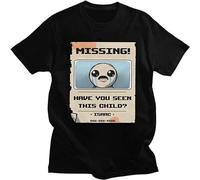 Fashion Missing Vintage The Binding of Isaac T-Shirt for Men Short-Sleeve Video Game Tshirt Summer Cotton Tee Shirt Merch Gift Black XL