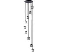 Fashion Multi-Head Chandelier Pendant Light, Minimalist Rotating Crystal Ceiling Lamp for Living Room Stairwell, 6/9 Heads, Black or Gold Finish(Black,9heads)