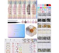 Fashion Nails Art Set Con Pinzette Doting Tools Charm Perle E Farfalle Adesivi Professionali Manicure Nail Art Set di Pinzette