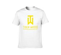 Fashion New Section Tiger Woods Letters Printed Casual Round Neck T Shirt White XXL