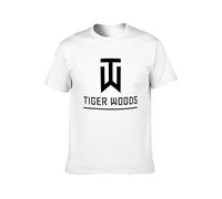 Fashion New Section Tiger Woods Letters Printed Men's T Shirt White XL