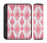 Fashion Peach Red Rhombus 2 Pack Car Seat Strap Covers, Rilascia lo stress al collo e alle spalle, copertura per cintura di sicurezza carino per berlina camion borsa 25,4 x 19,6 cm forro para cinturon