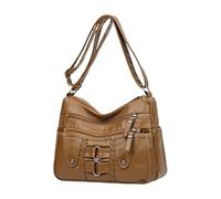 Fashion Purse Shoulder Bag, Large Ladies , Multi Pocket Design, Premium PU Material, Adjustable Shoulder Strap, Ideal For Work, Business, Travel., marrone, Siehe Beschreibung