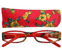 Fashion Reading Glasses - Floral Red +2.0 by ilovemyreadingglasses