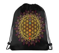 Fashion Sacca da Ginnast Flower of Life Sacred Geometry Mandala Borse da Palestra Stampate Borsa con Coulisse per Regalo, Scuola, Natale