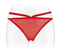 Fashion segreto Perizoma Rosso aperto all' entre-jambes sottile maglia trasparente taglia unica