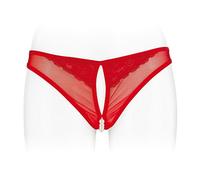 Fashion segreto Perizoma Rosso aperto fine Maglia/Perle stimulantes Taglia Unica