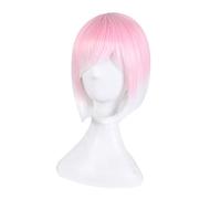 Fashion Sexy Rose Net Colorful Rainbow Wig Short Ombre Straight Bob Wigs For Women Synthetic Hair Cosplay Wig 8 Models OneSize pink5