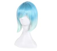 Fashion Sexy Rose Net Colorful Rainbow Wig Short Ombre Straight Bob Wigs For Women Synthetic Hair Cosplay Wig 8 Models OneSize blue6