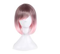 Fashion Sexy Rose Net Colorful Rainbow Wig Short Ombre Straight Bob Wigs For Women Synthetic Hair Cosplay Wig 8 Models OneSize colorful7