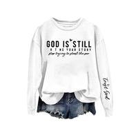 Fashion Shirt God Is Writing Your Story Stop Trying To Steal The Pen Felpa Donna Inspirational Citazione Camicie Allenamento Tasca, bianco, XL