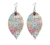 Fashion Spray Paint Coloured Leaf Ciondola Gli Orecchini Orecchini a Foglia Cava Multicolor per Le Donne Ragazze alla Moda e Popolari Beautiful Design