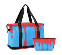 Fashion Street Graffiti Painting Red Blue Duffel Bag Carry On Weekend Bag con tracolla regolabile per allenamento Set da 2 pezzi, Moda street graffiti pittura rosso blu, 1 size