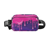 Fashion Street Graffiti Painting rosa viola alla moda marsupio per donne uomini adolescenti mini marsupio cintura con cinghia regolabile per viaggi, corsa, escursionismo