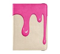Fashion Street Graffiti Pittura Rosa Beige Pelle decorativa Passaporto e Vaccino Card Wallet Combo Viaggio Documenti Organizer Protector Badge ID Vaccino Card Holder Portafoglio Leggero, Moda street