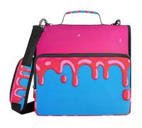 Fashion Street Graffiti Pittura Rosa Blu 3,8 Pollici 3 Anelli Raccoglitore Organizzatore con Tracolla Laege Capacità Forniture scolastiche Organizzatore Adatto per Scuole Medie