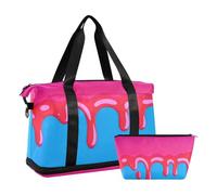 Fashion Street Graffiti Pittura Rosa Blu Grande Borsa da Notte con Cintura Regolabile per Yoga Multifunzionale, Moda Street Graffiti Pittura Rosa Blu, Taglia Unica, Pittura graffiti di strada alla