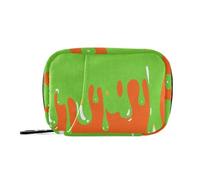 Fashion Street Graffiti Pittura Verde Arancione Borsa da Viaggio con Scomparti Staccabili Riutilizzabile Portatile Pillole Organizer per Borsa