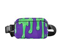 Fashion Street Graffiti Pittura Verde Viola Carino Marsupio Borsa a Tracolla per Donne Uomini Piccola Sling Chest Bag con Cinghia Regolabile per Viaggi Shopping Corsa